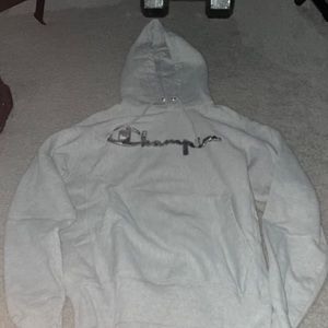 Silver Reverse Weave Champion Hoodie